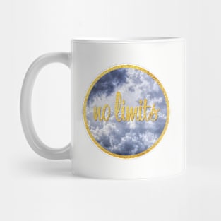 No Limits | Blue Sky With Gold Text Mug